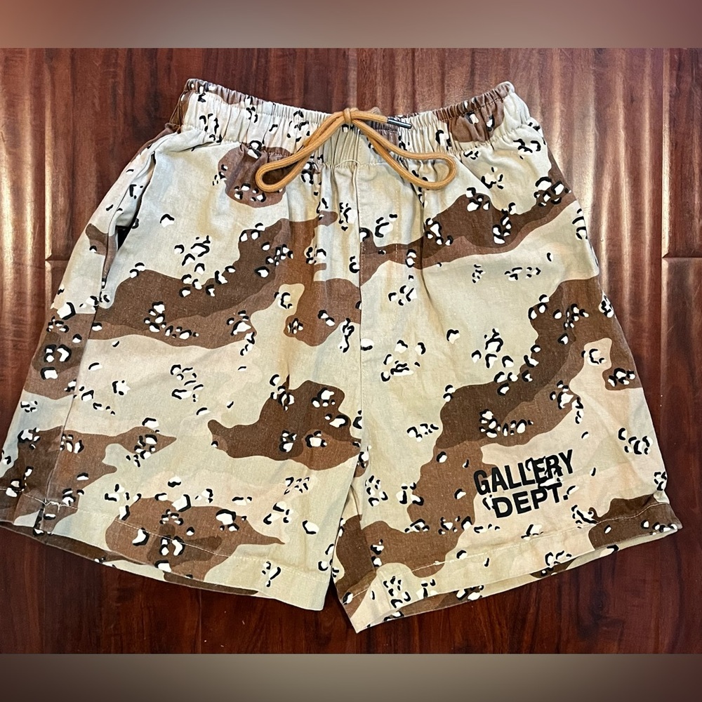 Gallery Dept. Zuma Shorts Chocolate Chip Camo Drawstring Stretch Waist Men’s S